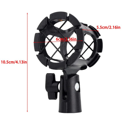 Universal Microphone Shock Mount - Anti-Vibration Mic Holder Clamp Stand for Condenser Microphones & Recording Setup