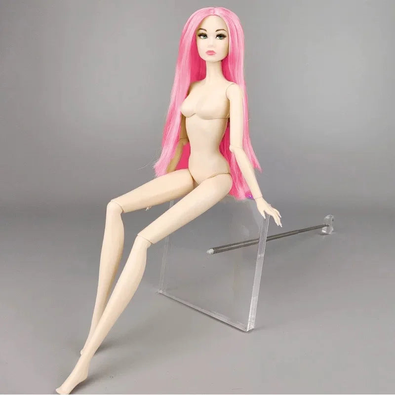 32cm Star FR Supermodel Doll — 1/6 Nude Fashion Doll with Trend Makeup, Curly & Straight Hair, White/Black/Wheat Skin DIY Dress-Up Toy