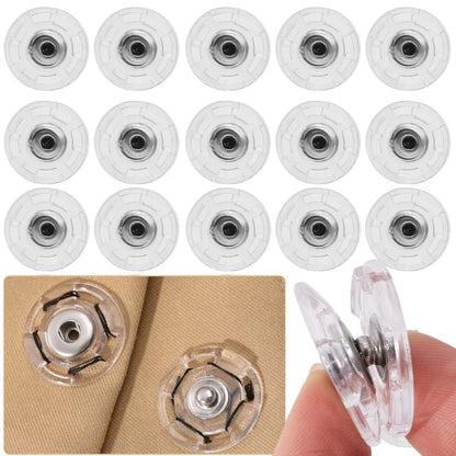 DIY Transparent Plastic Snaps – Invisible Seamless Fasteners, Durable Button Alternatives for Shirts & Dresses