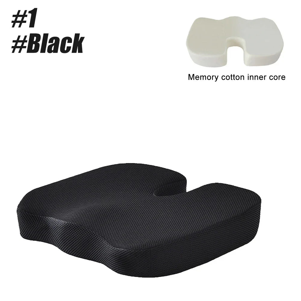 U-Shaped Memory Foam Coccyx Seat Cushion – Tailbone Pain Relief Pillow for Chair, Car & Office Use