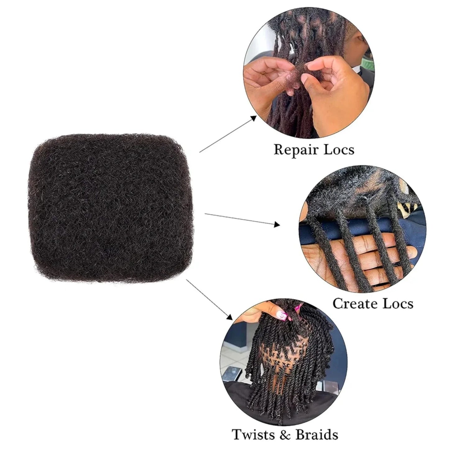 1Pc 30g Brazilian Afro Kinky Curly Remy Human Hair Bulk — No Weft Braiding Extensions for Locs & Braids
