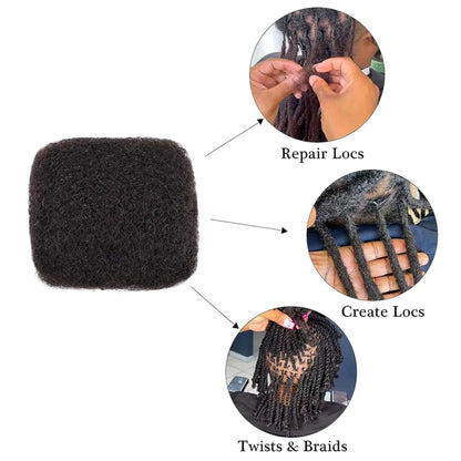 1Pc 30g Brazilian Afro Kinky Curly Remy Human Hair Bulk — No Weft Braiding Extensions for Locs & Braids