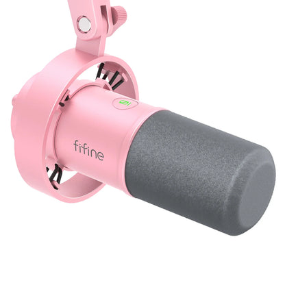FIFINE USB/XLR Dynamic Microphone – Shock Mount, Touch-Mute, Headphone Jack & Volume Control, for PC or Sound Card Recording (K688)