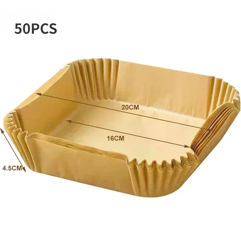 Disposable Air Fryer Liners Non-Stick Parchment Baking Paper for Air Frying, Roasting & Microwave Use
