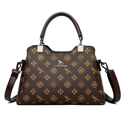 Luxury Fashion Print Women’s Handbag – Large Capacity Soft Leather Shoulder & Crossbody Designer Purse