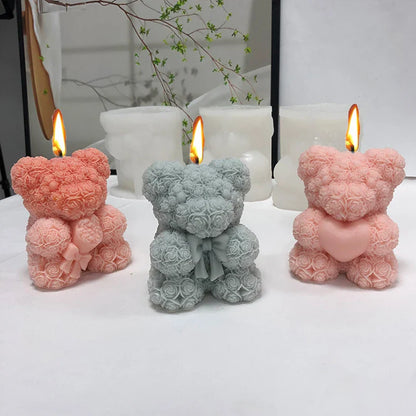 3D Bear Hug Love Silicone Candle Mold | DIY Cute Bear Pet Candle Making Supplies | Handmade Soap, Plaster, Resin Mold | Home Decor Gift