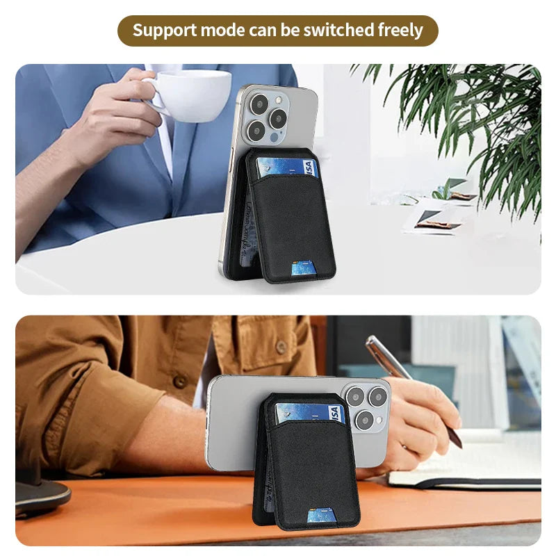 Luxury MagSafe Leather Wallet Case – Magnetic Card Holder for iPhone 16, 15, 14, 13, 12 Pro Max