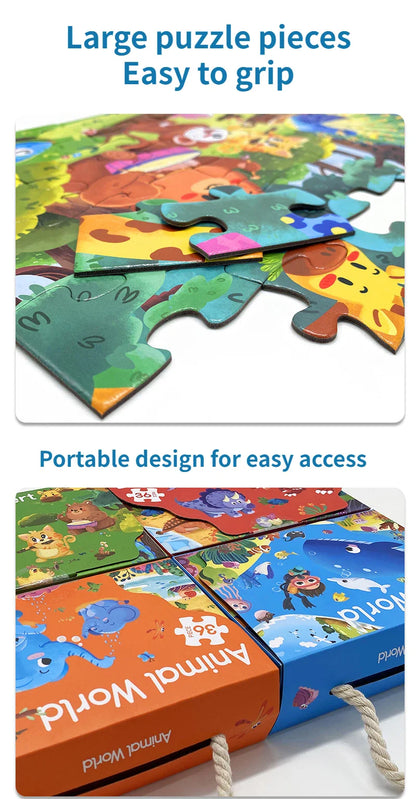 36PCS Large Piece Jigsaw Puzzle – Educational Paper Puzzle for Kids Ages 3–6