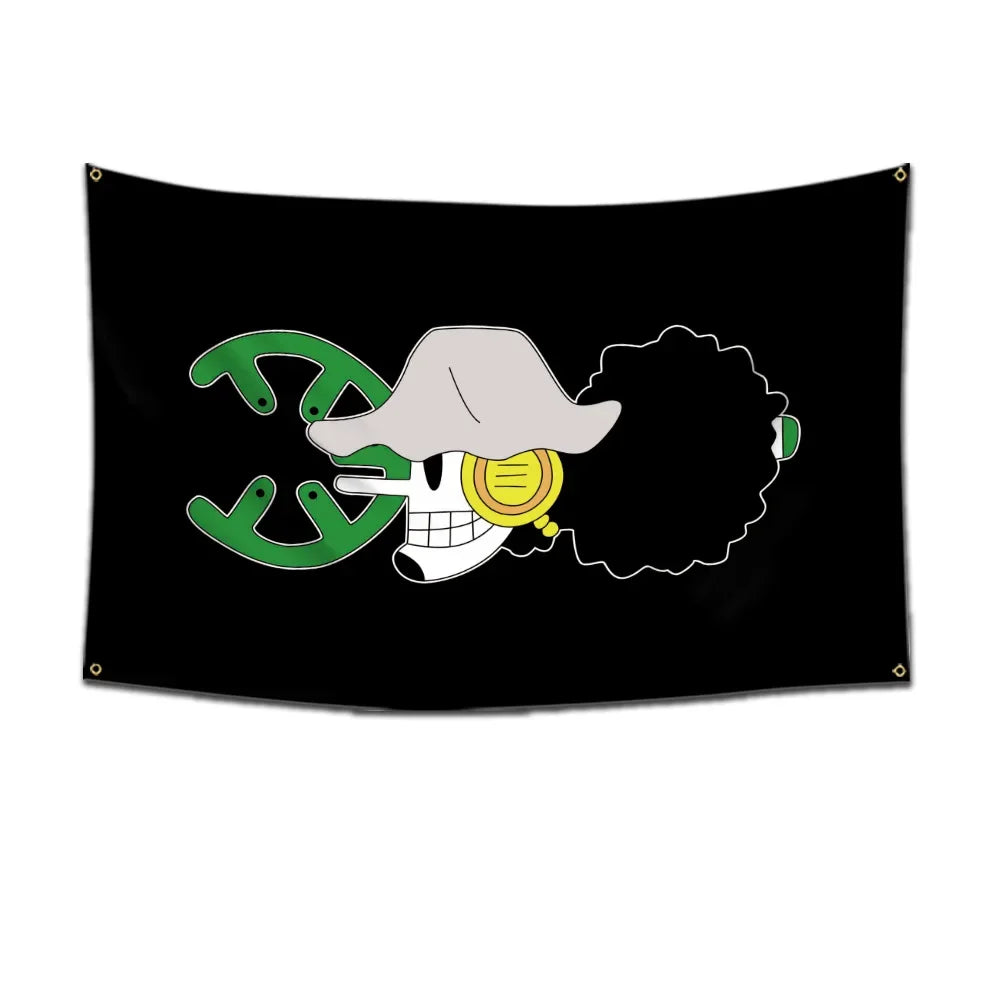 One Piece Pirate Skull Flag – Luffy Straw Hat Pirates Wall Decor & Banner for Kids' Bedroom, Gift