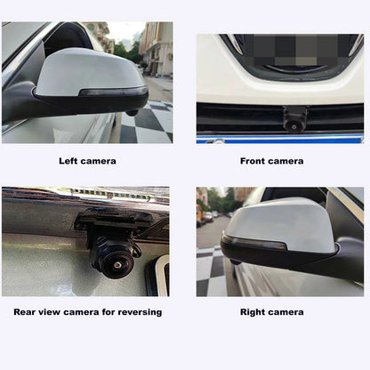 360 Vehicle Camera System – Panoramic Surround View with 1080P AHD Right, Left, Front, and Rear Cameras, Night Vision, Compatible with Android Auto Radio