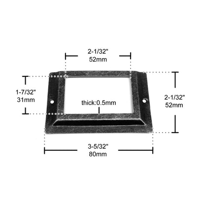 6pcs Large Iron Label Pull Handles – 52x80mm File Name Card Holders for Cabinet, Drawer & Jewelry Box