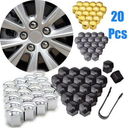 20PCS Car Wheel Nut Caps – Anti-Rust Tire Bolt Covers, 17/19/21mm Hub Protection & Exterior Decoration