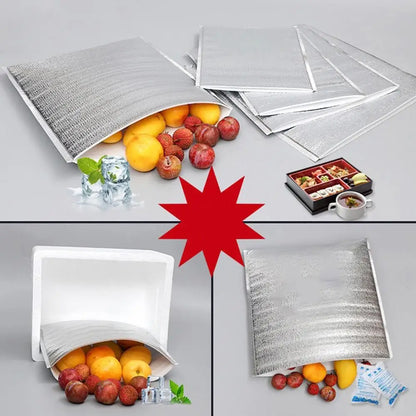 Aluminum Foil Cooler Bag – Insulated Folding Thermal Picnic Bag, Portable Food and Drink Delivery Carrier