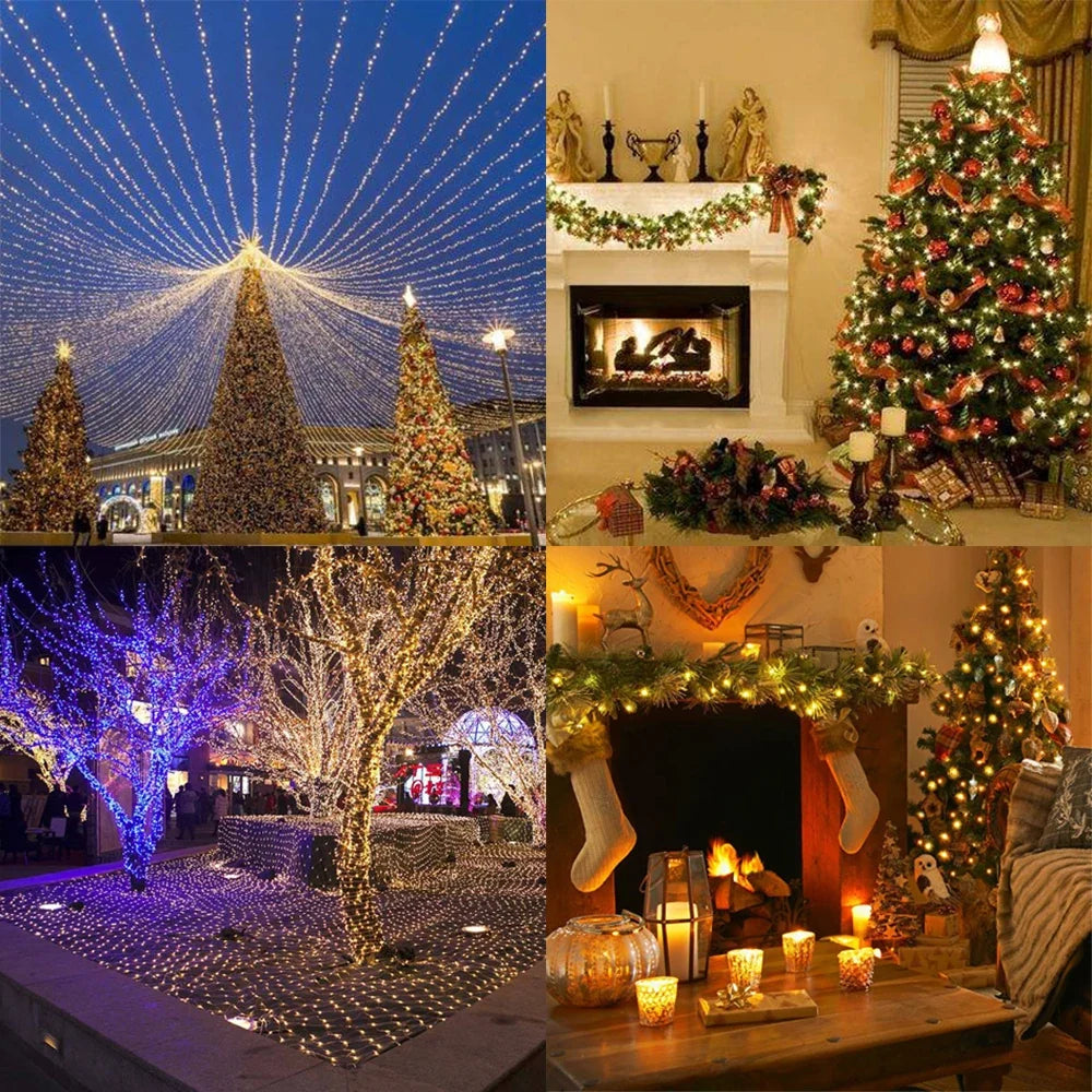 LED Christmas String Lights - 5M–100M Fairy Lights for Patio, Wedding & Holiday Decor