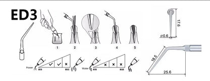 AZDENT 5pcs Dental Scaler Tips – Compatible with EMS, WOODPECKER, SATELEC, DTE, NSK Ultrasonic Scalers