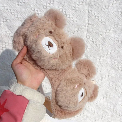 Soft Cute Bear  Lingerie — Autumn Winter Plush Cartoon Bra for Women