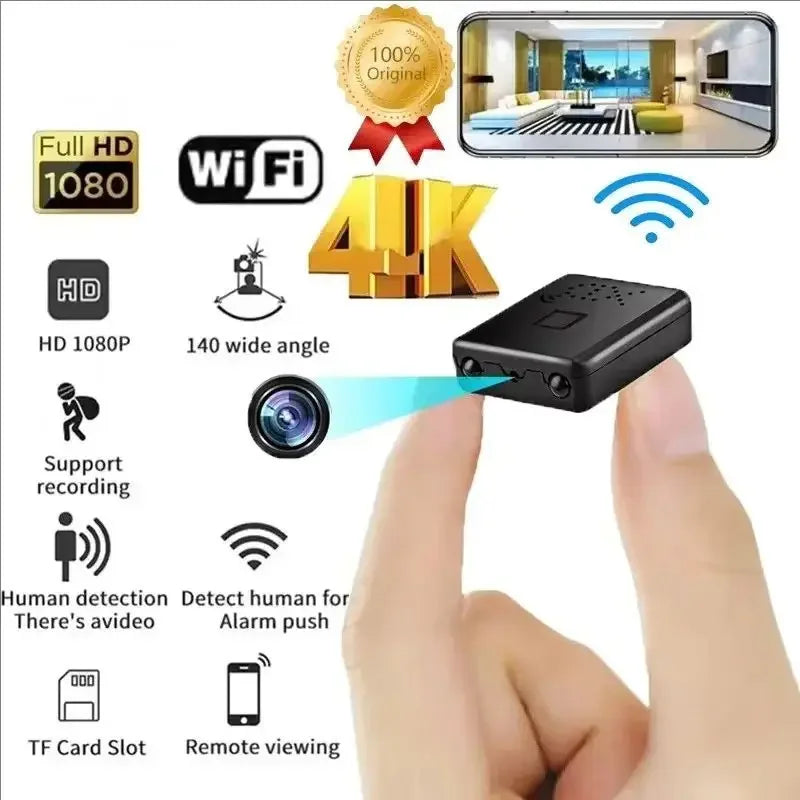 XD Mini 4K Full HD WiFi Security Camera – Night Vision Waterproof Home Surveillance Video Recorder with Remote Monitoring