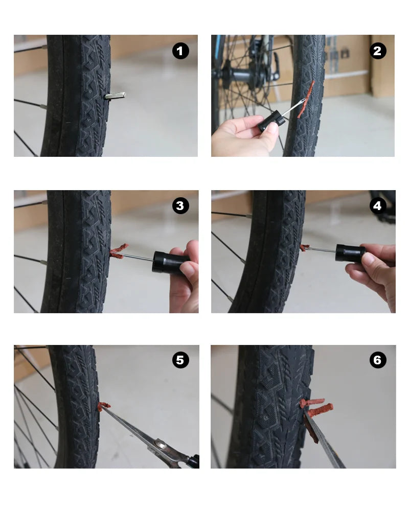 RIDERACE Bicycle Tire Repair Tool Kit — MTB & Road Bike Tubeless Puncture Sealant Set