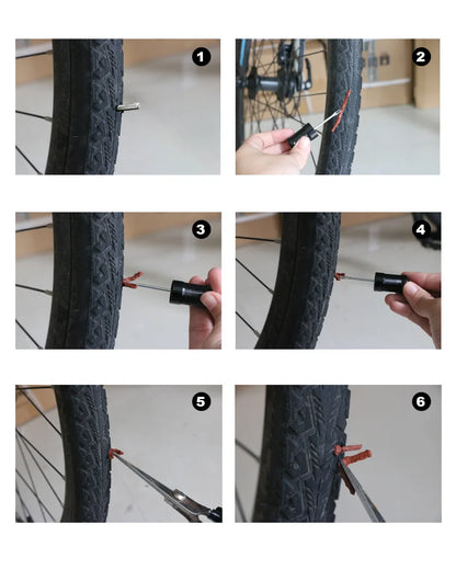 RIDERACE Bicycle Tire Repair Tool Kit — MTB & Road Bike Tubeless Puncture Sealant Set
