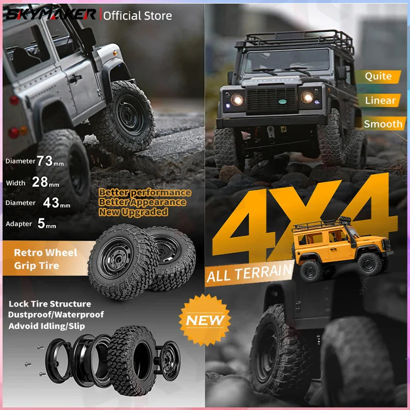 MN99s MN98 1:12 RC Rock Crawler – 2.4G 4WD Defender RTR Remote Control Car, 1/12 RC Truck Toys