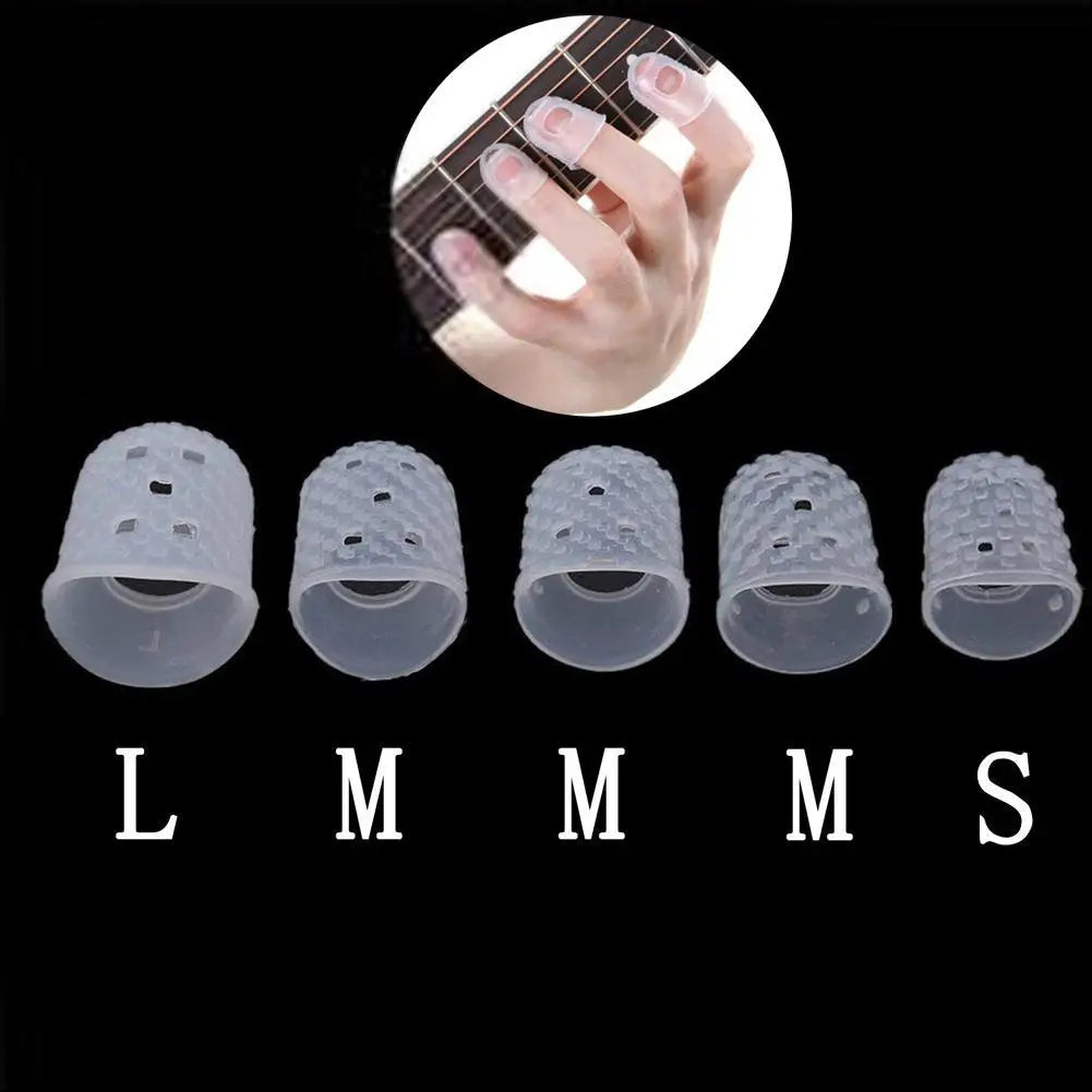 5pcs Finger Cover Anti-Slip Gloves - Relief Play Pain Hands Coat for Ukulele, Electric Acoustic Guitar, Stringed Musical Instruments