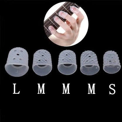 5pcs Finger Cover Anti-Slip Gloves - Relief Play Pain Hands Coat for Ukulele, Electric Acoustic Guitar, Stringed Musical Instruments