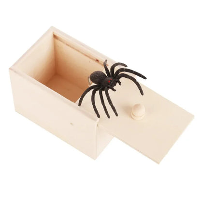 Trick Spider Wooden Scare Box – Funny Hidden Prank Toy for Friends, Office & Fun Games
