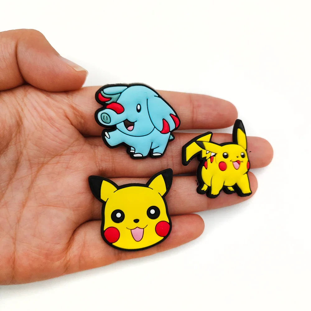 Aoger Pokemon Shoe Charms - Dinosaur PVC Sandals Decoration Buckle - Kids' Gift Accessories