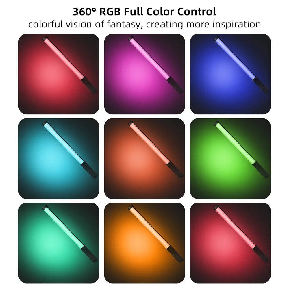RGB LED Video Light Stick Wand Handheld Photography Fill Light with Tripod Stand for Party, Vlogging & Studio Shooting