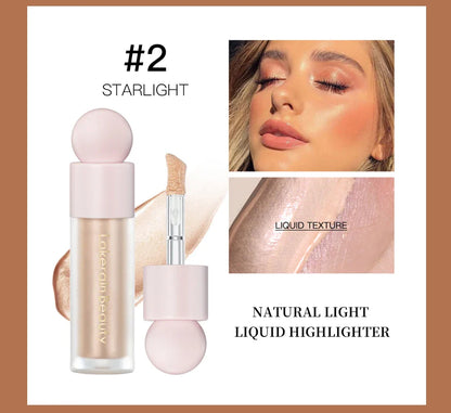 4-Color Liquid Face Highlighter — Bronzer & Contour Shimmer Makeup