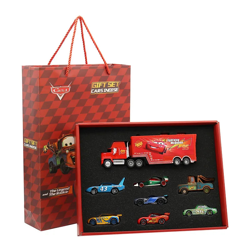 Disney Pixar Cars 3 Diecast Toy Set - Lightning McQueen, Mater, Jackson, and Uncle Truck Champion Car Models for Boys, Birthday Gift
