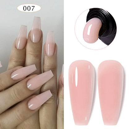 15ml Solid Nail Extension Gel – Poly Acrylic Crystal Gel in Naked Color, UV/LED Quick Build & Nail Extension Polish