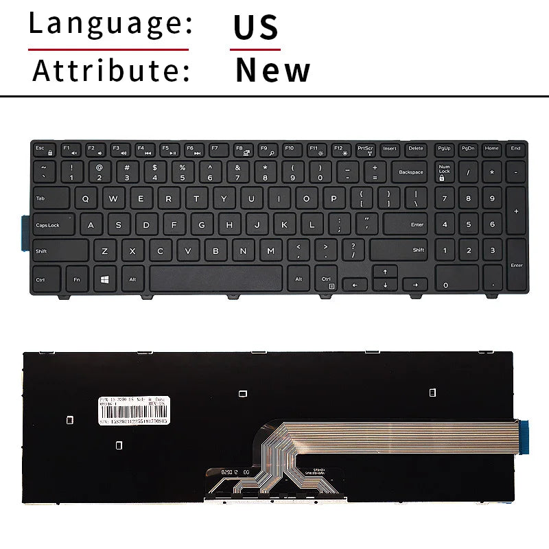 Dell Inspiron 15 Keyboard Replacement – BR/SP/US Russian Layout Backlit Keyboard for 3567 5577 5555 5557 5559 3543 5547 5549 5548 P39F P51F