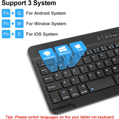 Rechargeable Bluetooth Wireless Mini Keyboard: Ideal for Laptop, Tablet, Phone, iPad - Gaming Compatible with Android, iOS, Windows
