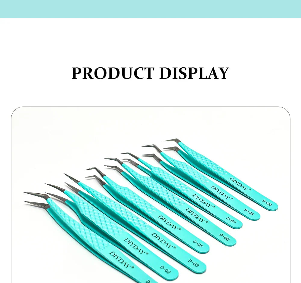 DIYDAY Anti-Slip Tweezers — High-Density Fiber Tip for Eyelash Extensions & Eyebrow Precision Beauty Tools