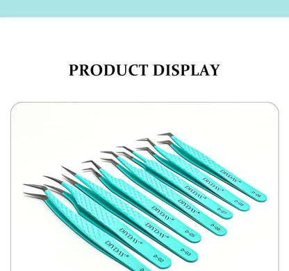 DIYDAY Anti-Slip Tweezers — High-Density Fiber Tip for Eyelash Extensions & Eyebrow Precision Beauty Tools