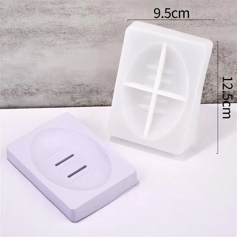 DIY Silicone Soap Dish Mold – Epoxy Resin Soap Holder with Drain, Practical Storage Box for Home Decoration