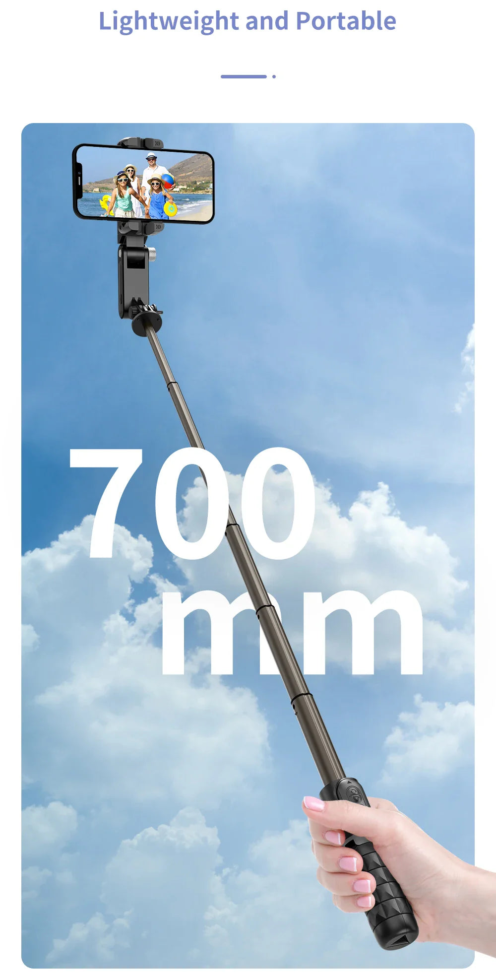 360° Rotation Gimbal Stabilizer & Selfie Stick – Tripod for iPhone & Smartphone Live Photography