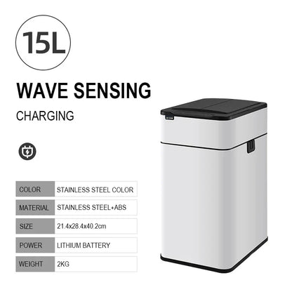 20L Stainless Steel Smart Sensor Trash Can — Automatic Kitchen Food & Waste Bin (15L/20L)