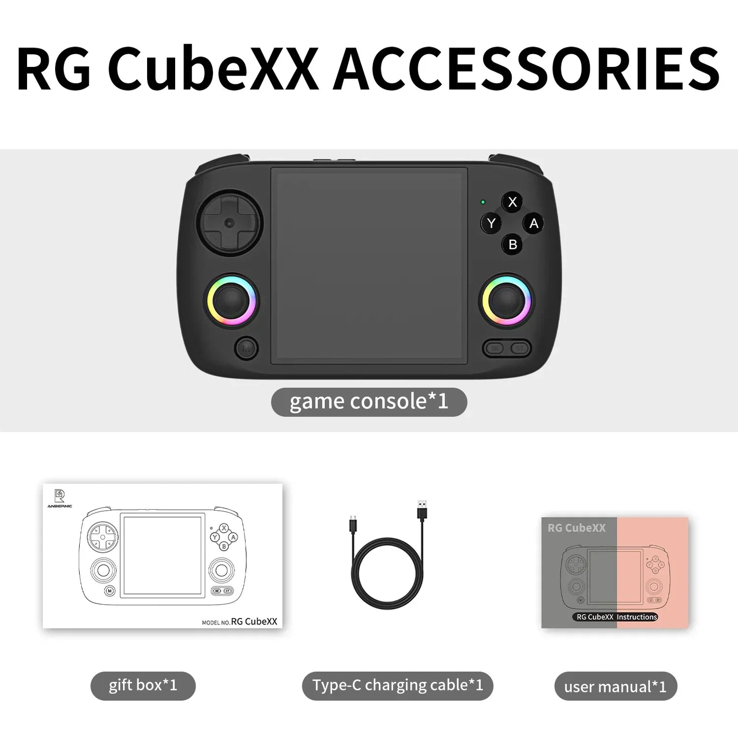 ANBERNIC RG Cube XX Handheld Game Console – 3.95-Inch, HDMI TV Connect, WiFi Pairing, Perfect Birthday Gift