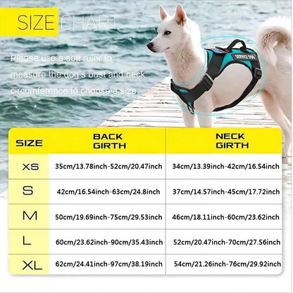 Reflective Service Dog Harness Vest with 5 Patches – Adjustable Soft Oxford Mesh Pet Harness