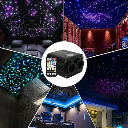 20W Dual Color Twinkle Car Roof Star Light – RGB Meteor Music APP Control, Sparkling Starry Sky Atmosphere Light