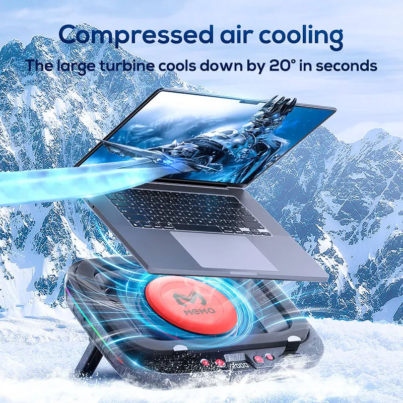 MEMO FL08 Strong Wind Cooling Stand – Powerful Laptop Radiator Fan Base Bracket for Gaming & Heat Dissipation