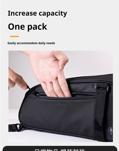 OFFBONDAGE Multifunctional Bicycle Saddlebag — Waterproof Reflective Top Tube Rack Bag, Handheld Large Capacity Adjustable Bike Bag