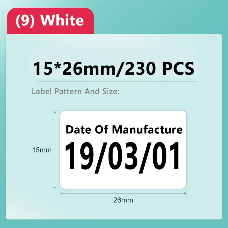 Niimbot D11/D101/D110 Mini Portable Thermal Label Printer – White Waterproof Anti-Oil Sticker Paper, No-Glue Bluetooth Sticker Printer