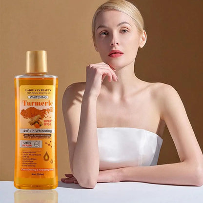 200ml Turmeric & Ginger Essential Oil — Deep Hydration Face & Body Moisturizer, Nourishing & Smoothing Skin Serum