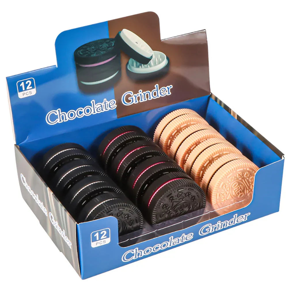 60mm Plastic Herb Grinder – Cookie Biscuit Design Tobacco & Spice Crusher for Smoking