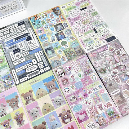 6pcs/10pcs Y2K Glitter Laser Stickers – Cute Random Phone, Camera, Luggage & Journal Stickers, Kawaii Decoration Gift