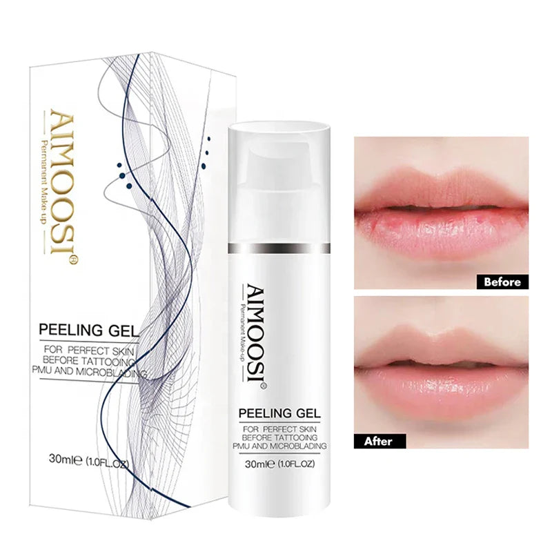 Aimoosi Exfoliating Gel – Clean Skin Cuticle Prep for Semi-Permanent Microblading, Eyebrow & Lip Tattoo Coloring
