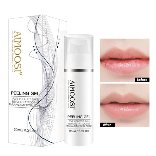 Aimoosi Exfoliating Gel – Clean Skin Cuticle Prep for Semi-Permanent Microblading, Eyebrow & Lip Tattoo Coloring